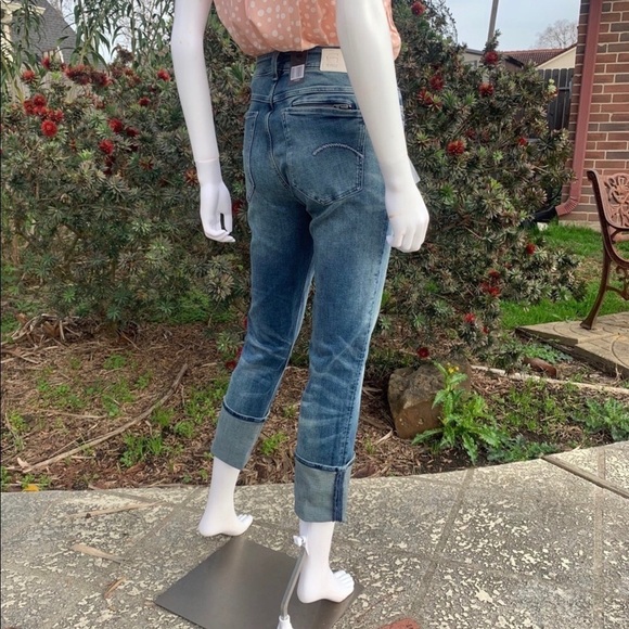 NWT G-STAR High Rise Fold Cuff Straight Leg Jeans - Picture 5 of 15